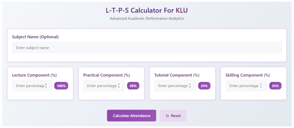 Kl Ltps Attendance Calculator